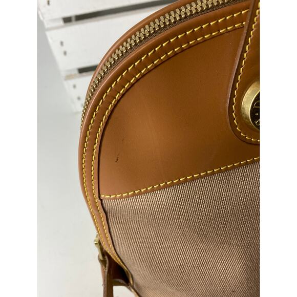 DOONEY & BOURKE VINTAGE LARGE CANVAS, LEATHER CROSSBODY BAG - Picture 13 of 16